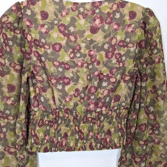 Aritzia wistful long sleeve ruffled top New size XS - Picture 5 of 5